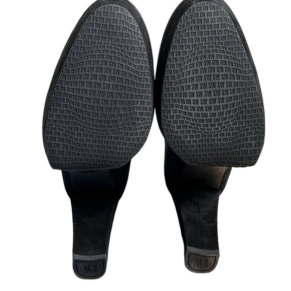 Stuart Weitzman Black Suede Skyhigh Platform Pumps Womens 9 Med - Picture 7 of 10